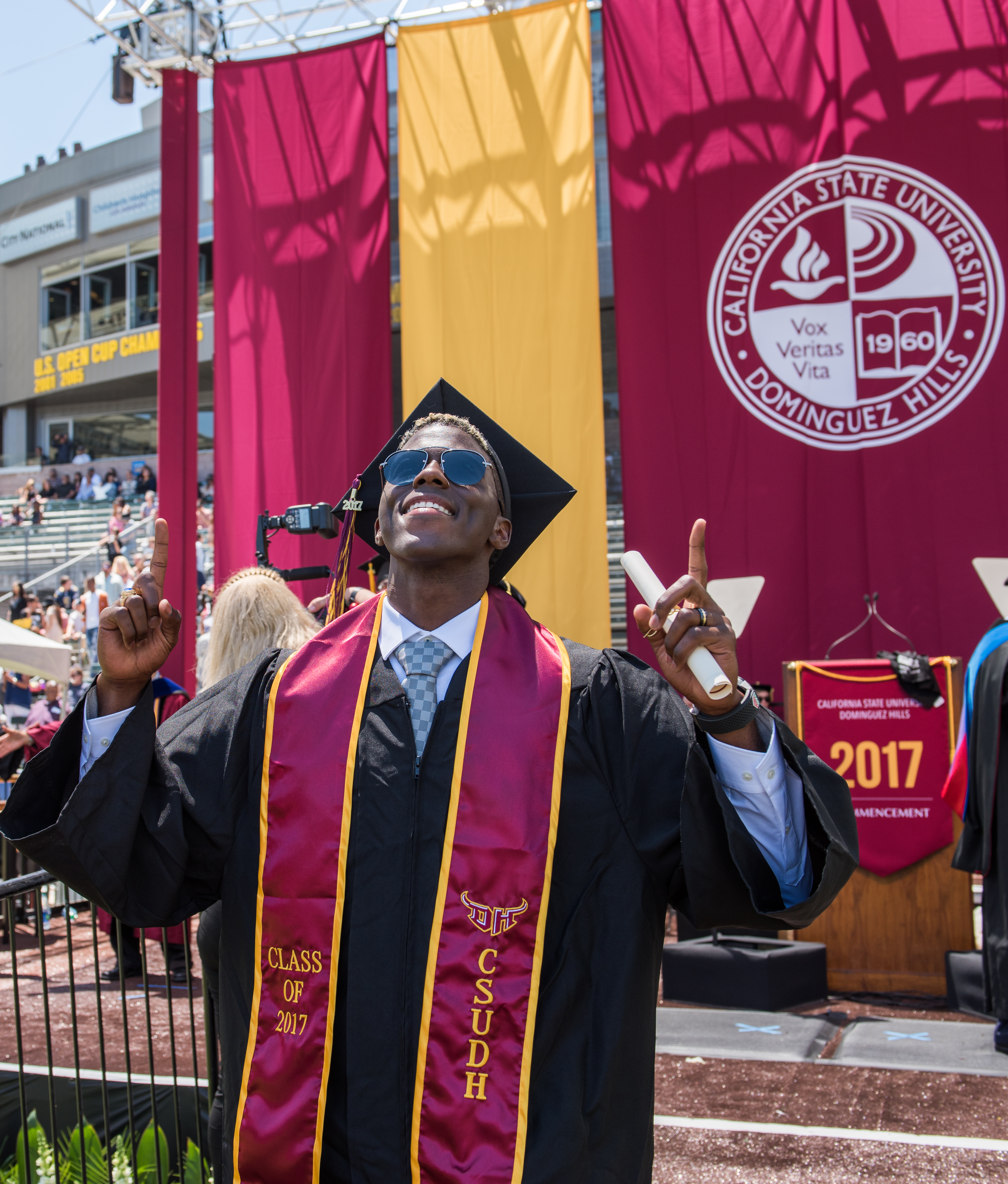 California State University Dominguez Hills 2017 Commencement Ceremony College of Health and Human Services and Nursing, College of Business Administration &amp; Public Policy held in the StubHub stadium on campus at CSUDH on May 19th 2017