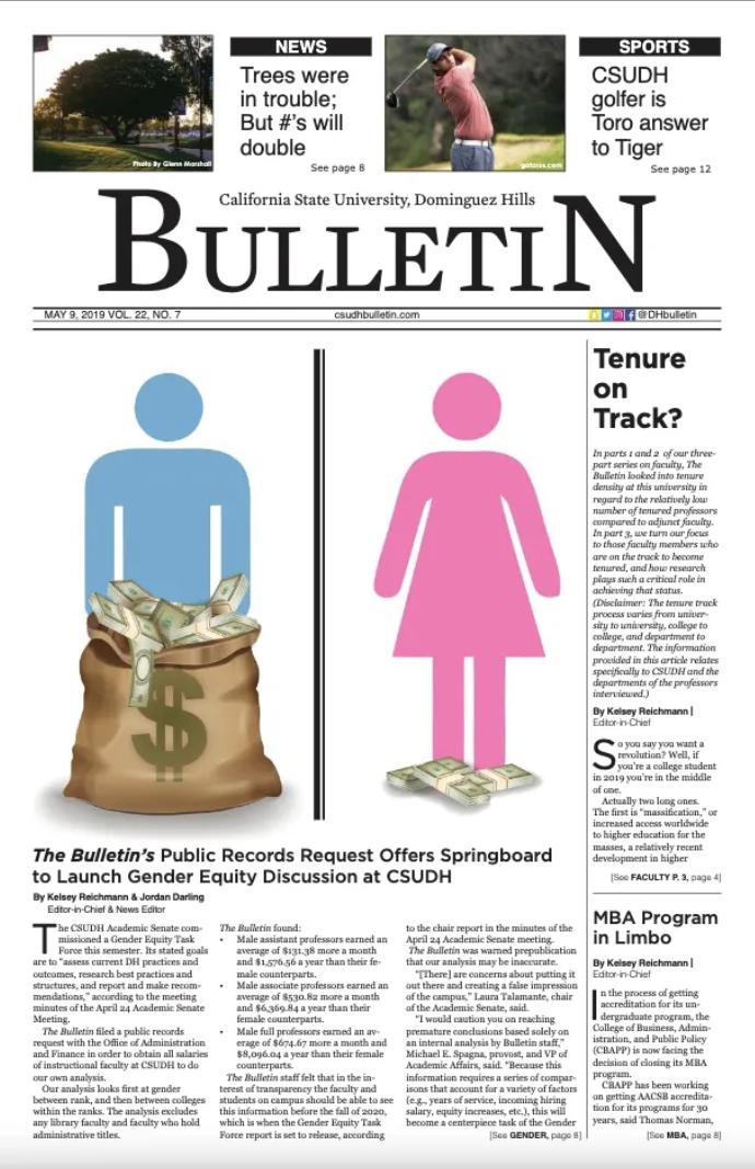 Bulletin Wins Four Awards in Statewide College Journalism Competition