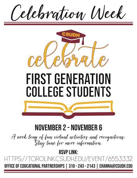 A Week of Virtual Celebration Coming To CSUDH for all First-Generations Students