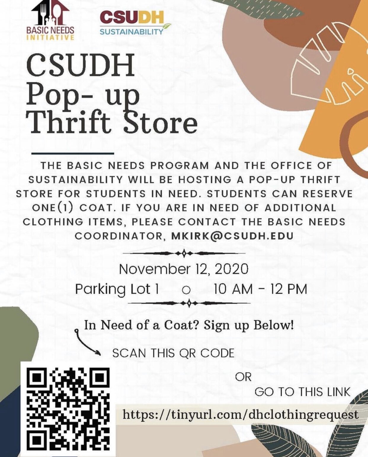 Coats and Food available for Toros in need