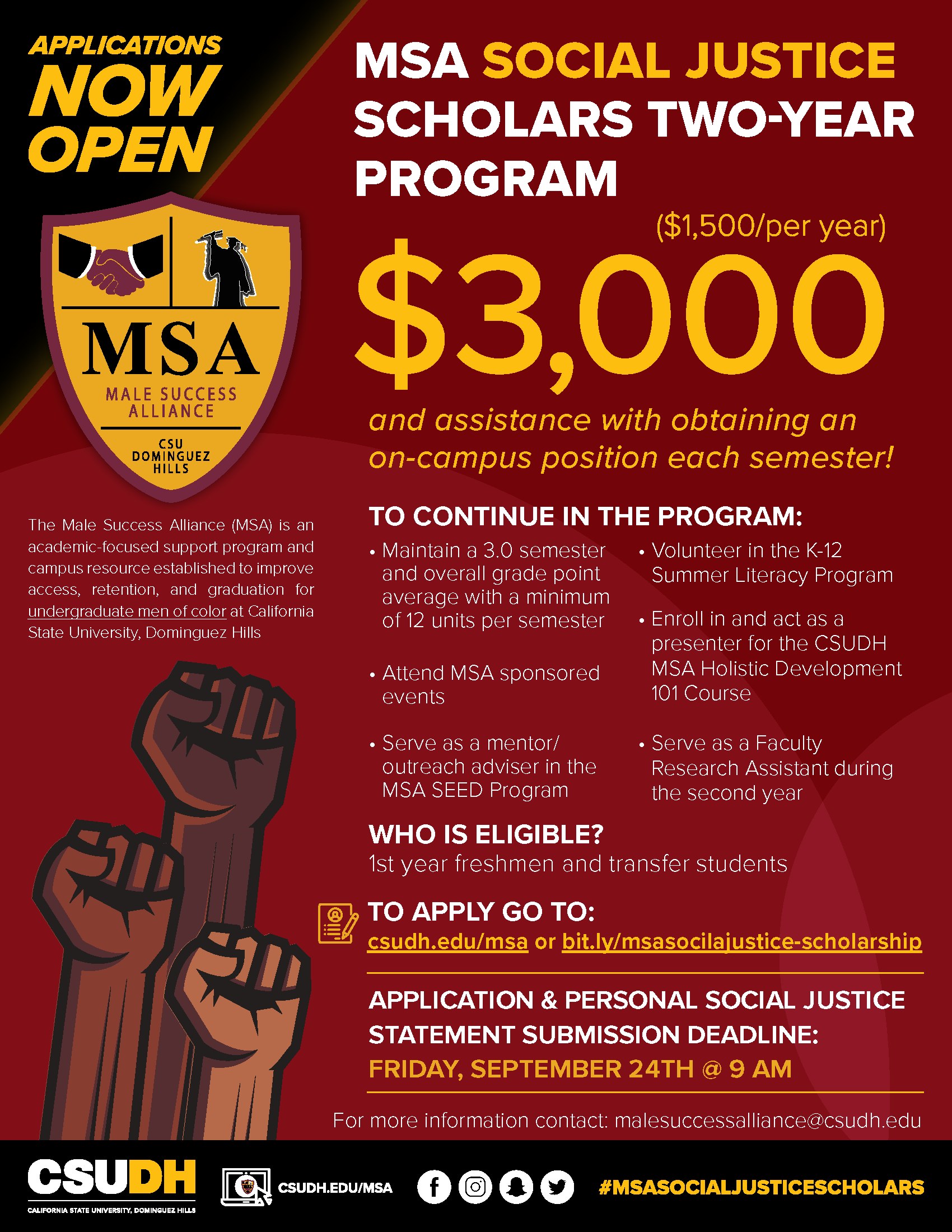 MSA Offers $3,000 as Part of Social Justice Initiative