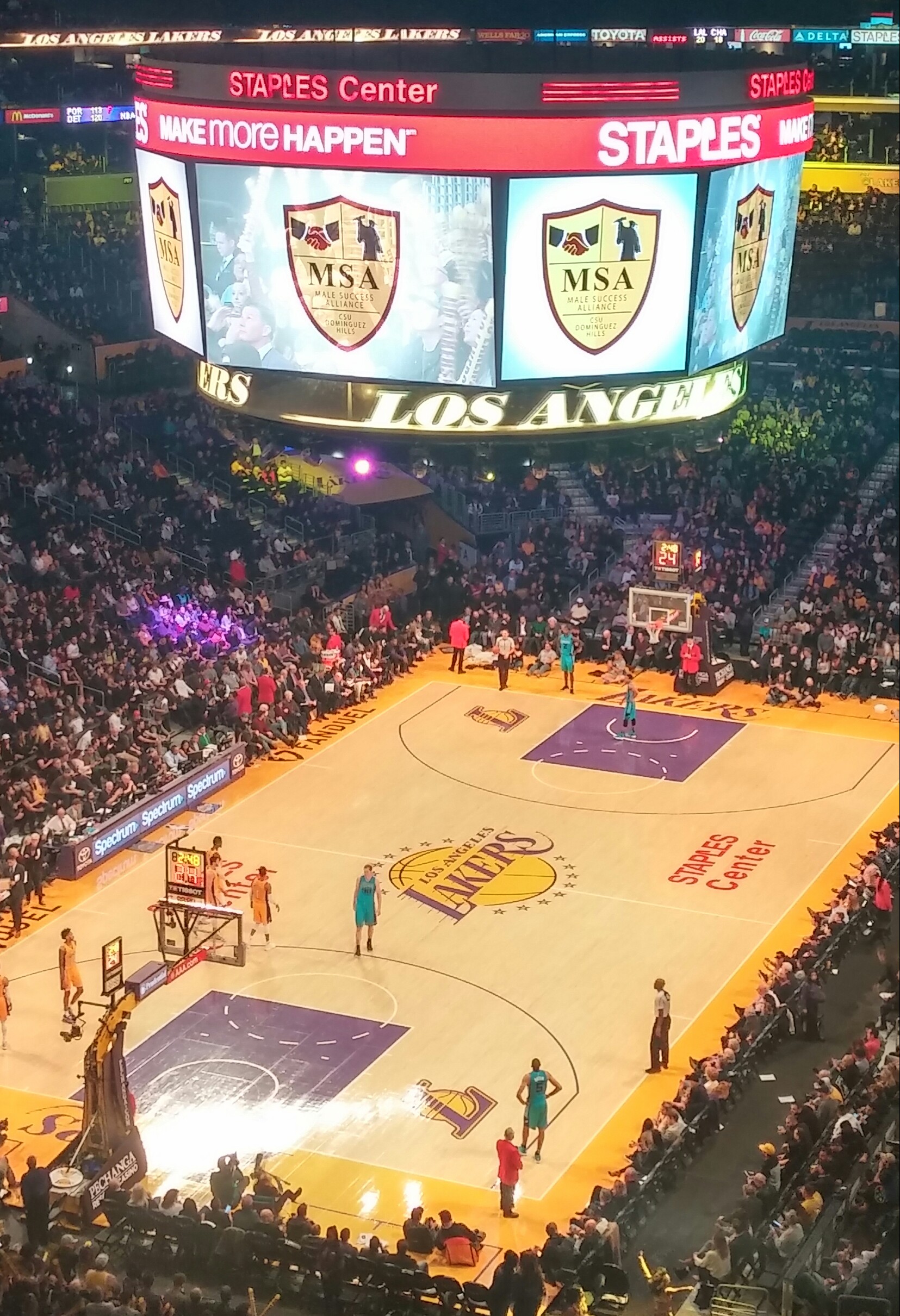 MSA and mentees  honored at Laker game