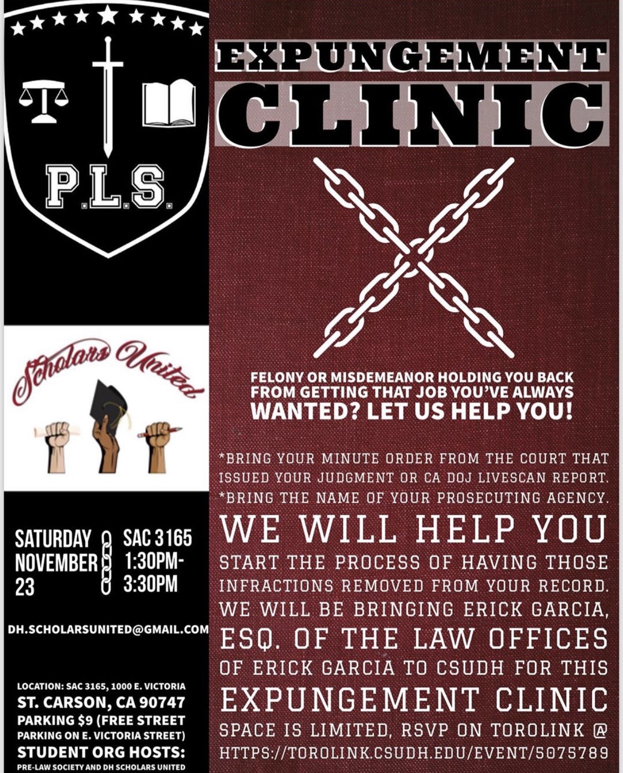Providing A Second Chance For Those With A Criminal Record: Expungement Clinic Nov. 23