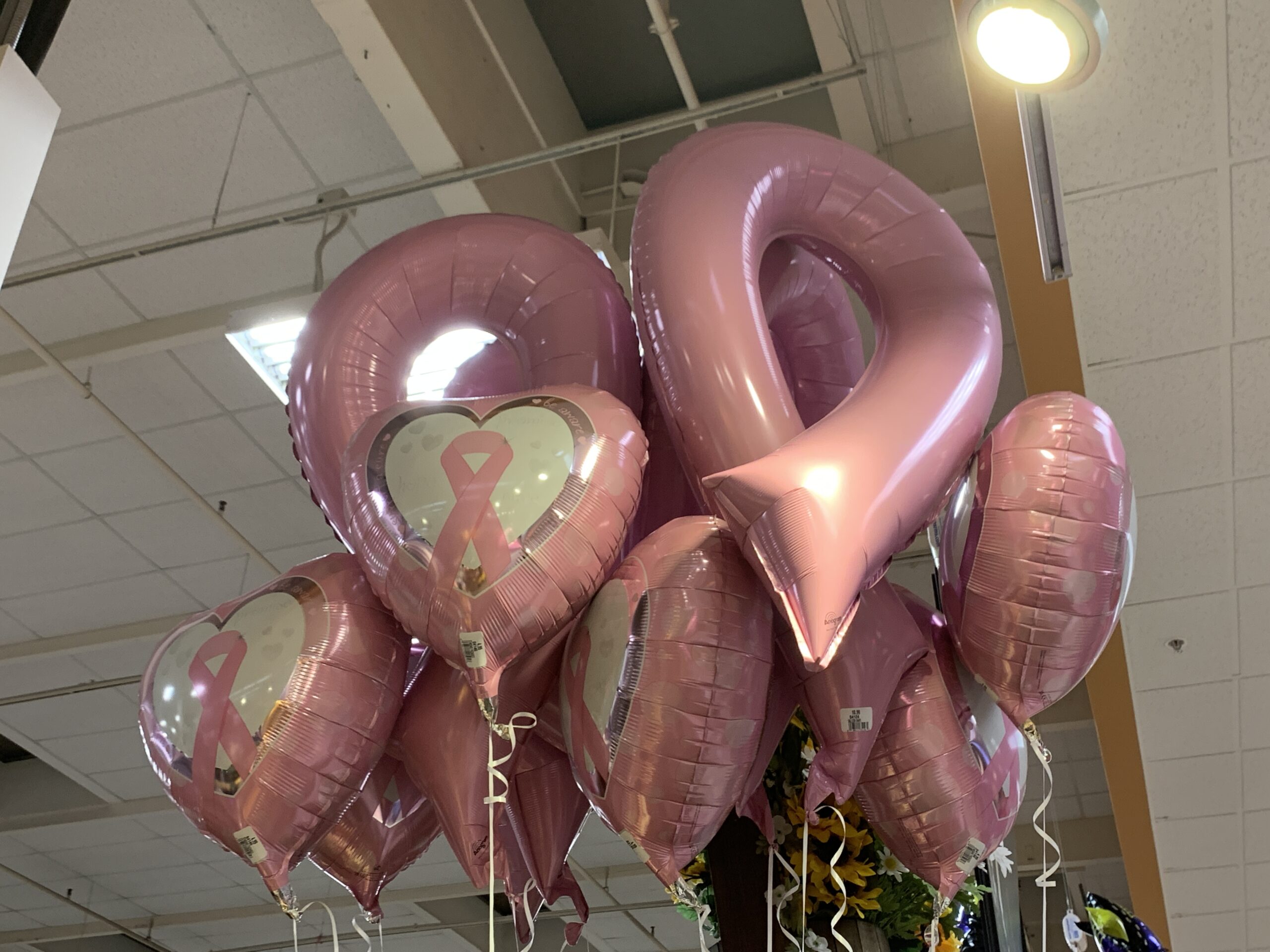 Photo of pink mylar balloons