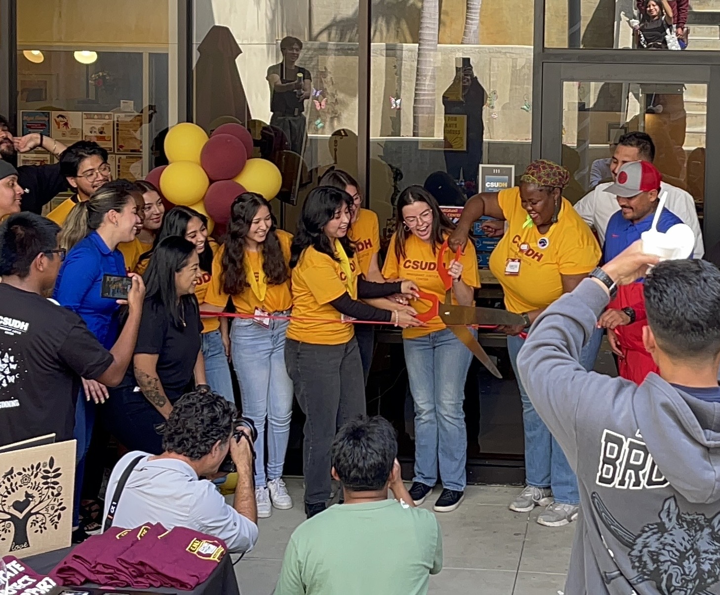 People at a ribbon cutting ceremony