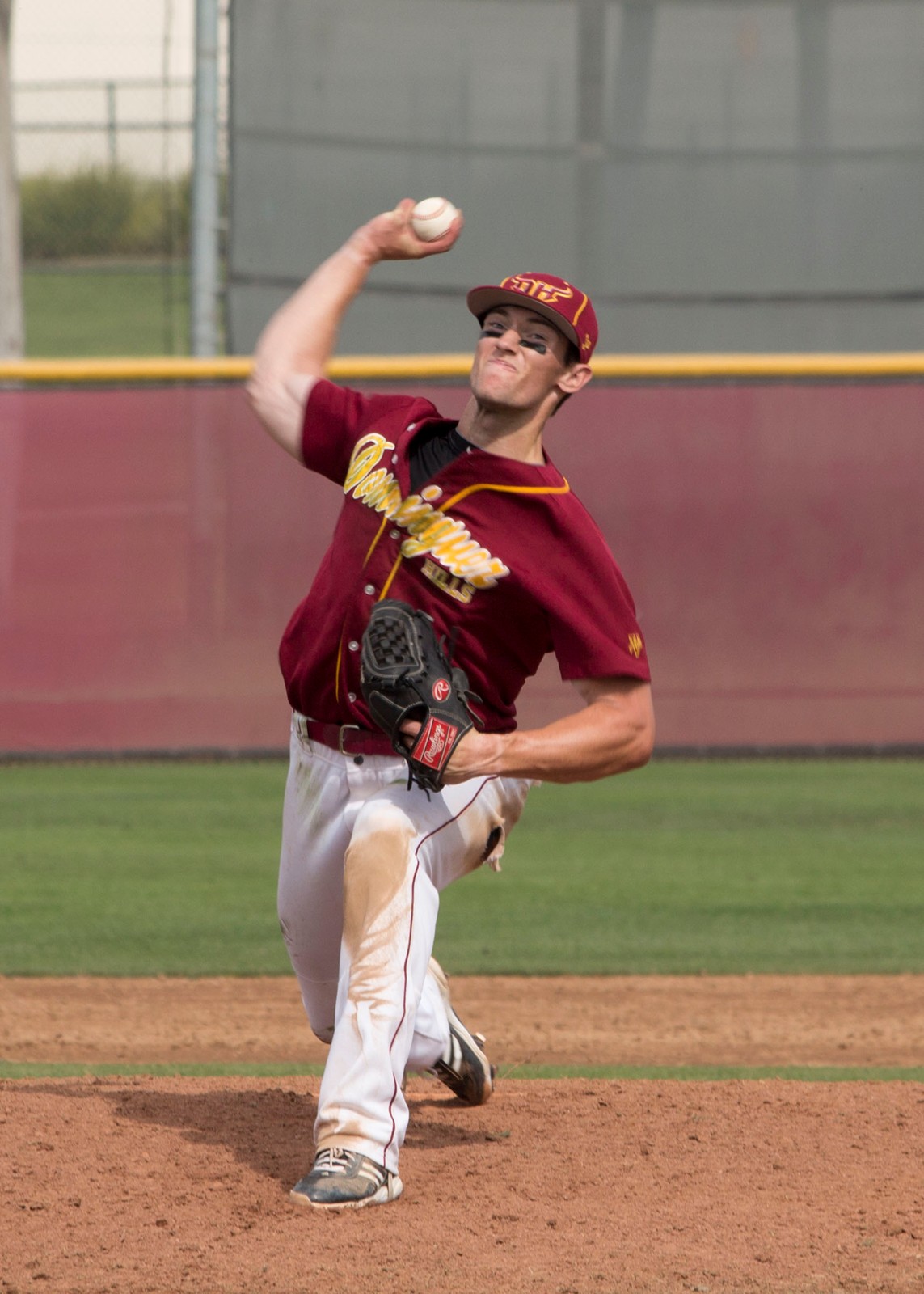 Photo of baseball pitcher mid-throw.