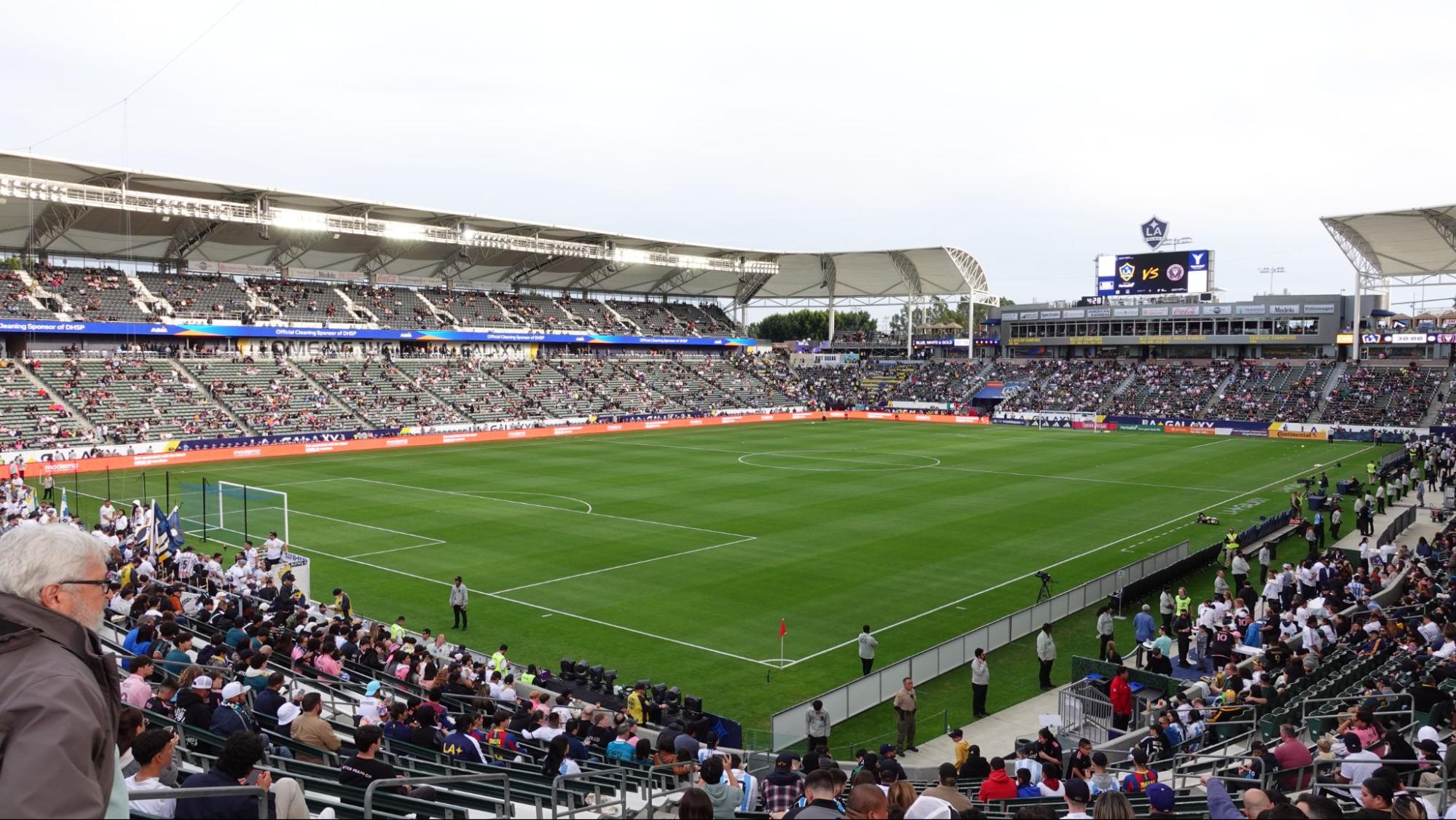 Photo of a soccer stadium.