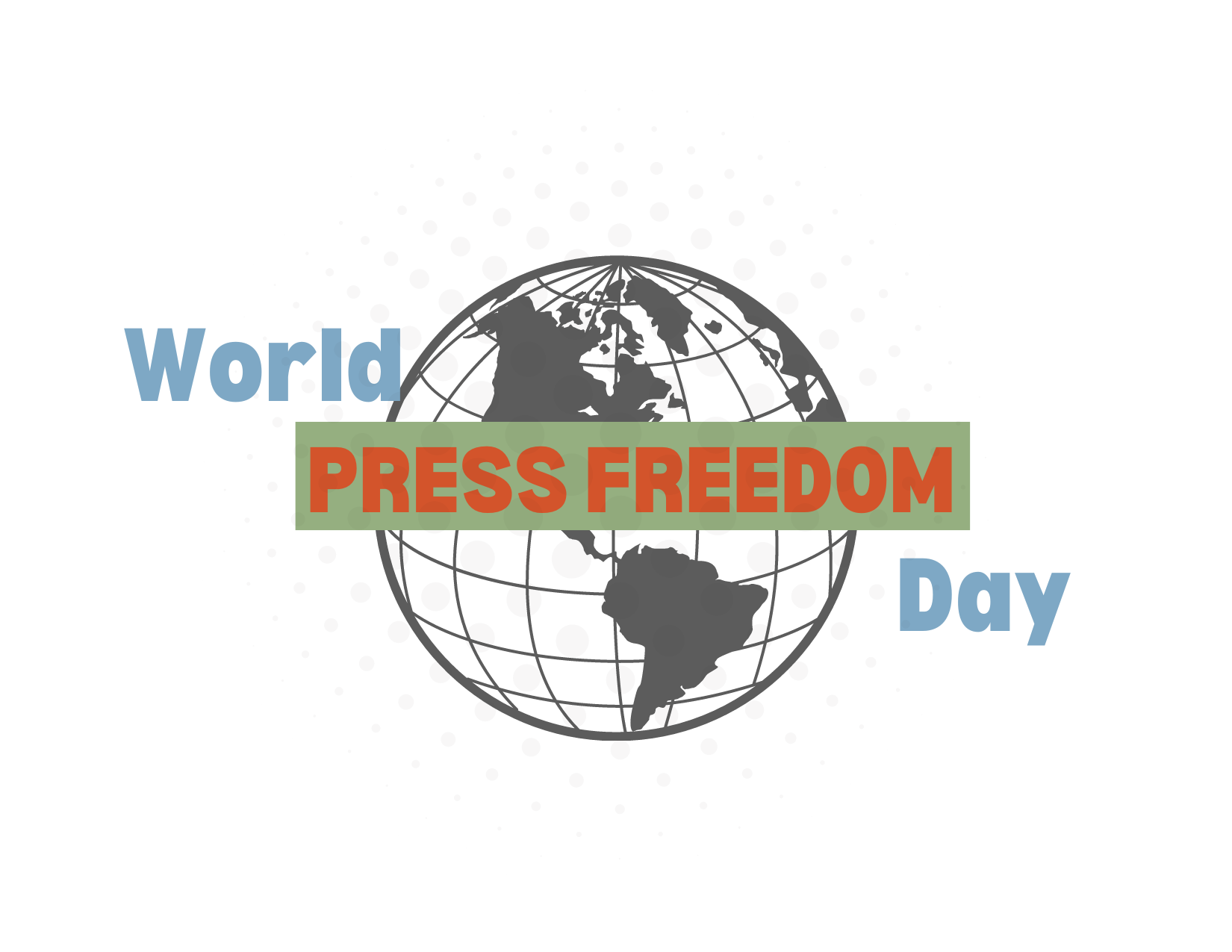 Graphic of globe with World Press Freedom Day written on it